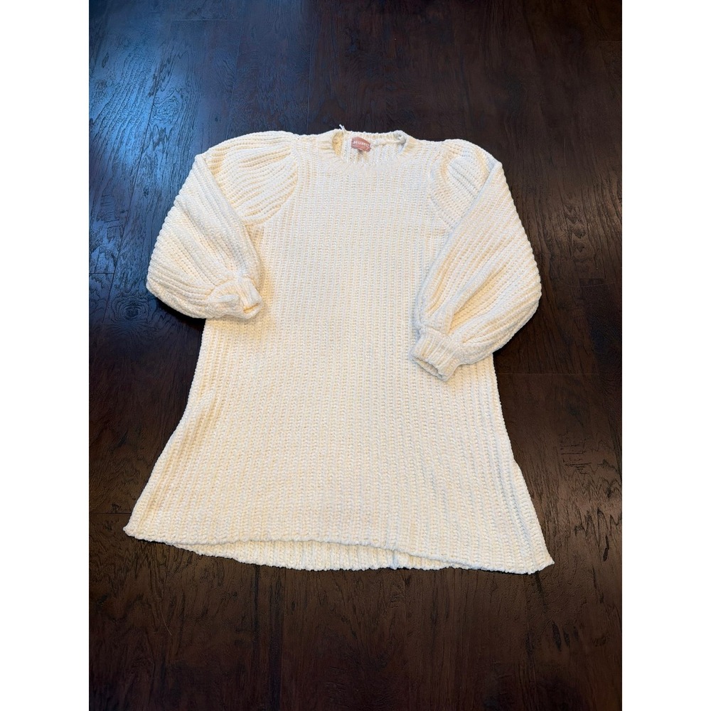 Show Me Your Mumu Chunky Knit Sweater Dress Cream White‎ Size Medium